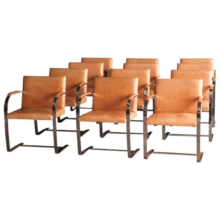 Vintage Leather Dining Chairs set of 12 knoll brno chairs in original vintage spinneybeck saddle Vintage Leather Dining Chairs set of 12 knoll brno chairs in original vintage spinneybeck saddle