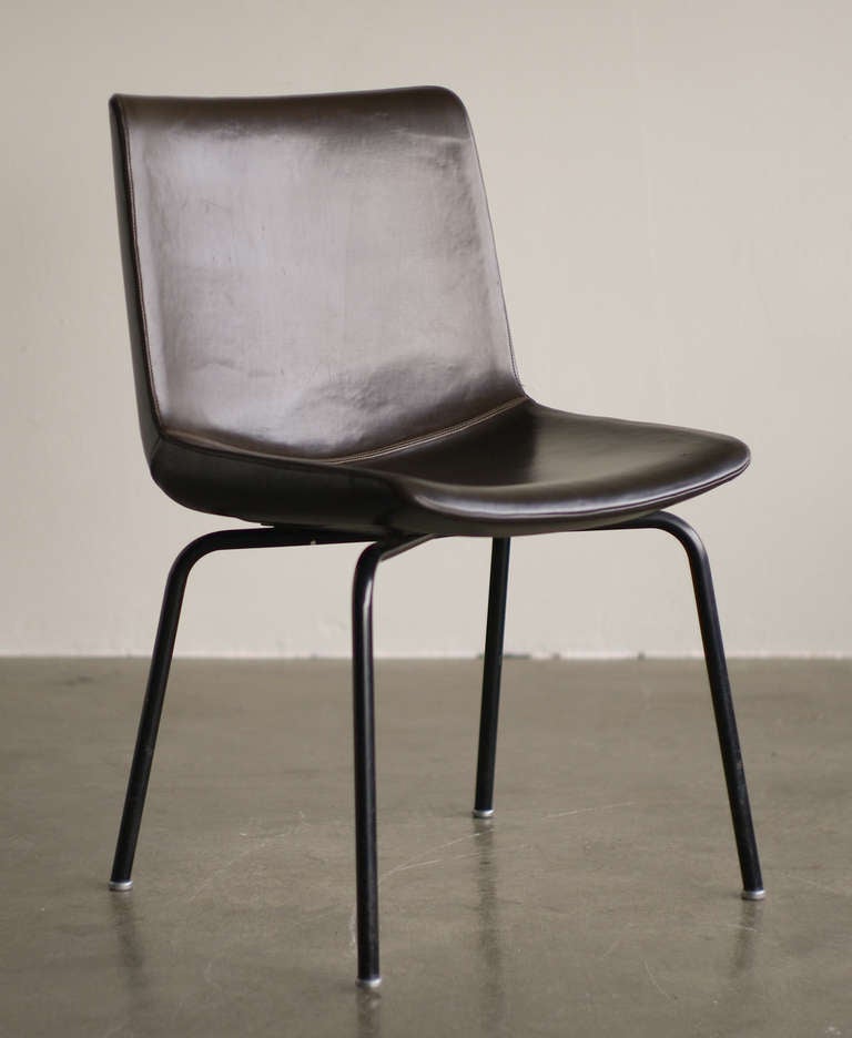 Steel Rare 1950's Armchair and Three Side Chairs, Designed by Gio Ponti for Cassina