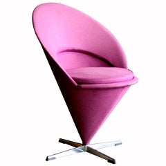 Purple cone by Verner Panton, with original upholstery