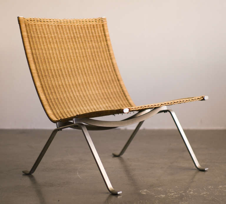 Cane Early Poul Kjaerholm PK22 Lounge Chair for E. Kold Christensen