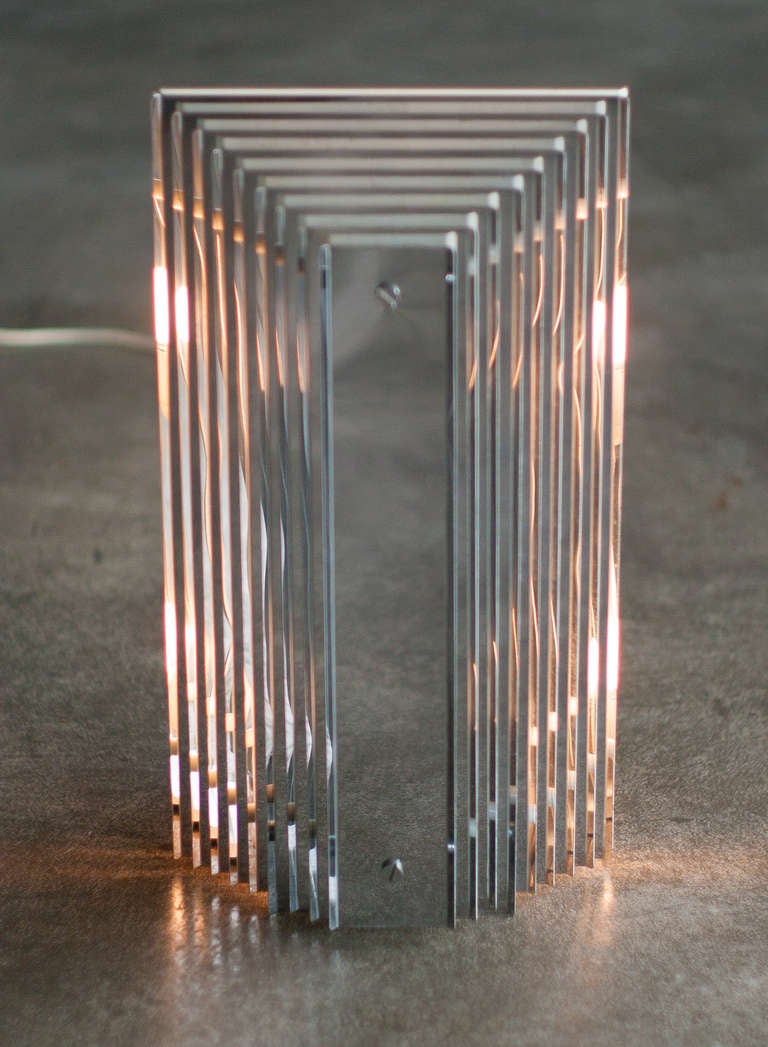 1960's Italian Chromed Steel Floor Lamp Or Table Lamp Attributed To New Lamp. 3