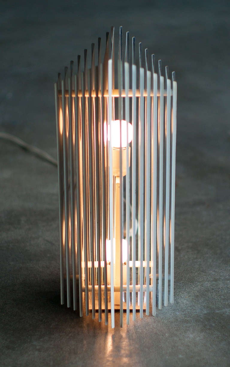 Late 20th Century 1960's Italian Chromed Steel Floor Lamp Or Table Lamp Attributed To New Lamp.