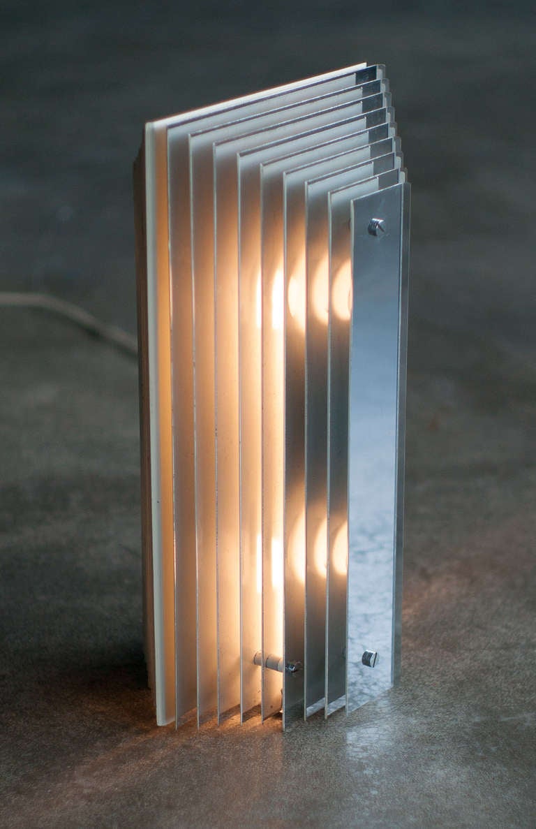 1960's Italian Chromed Steel Floor Lamp Or Table Lamp Attributed To New Lamp. 1