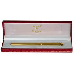 Vintage Stylish 1970s Cartier Gold Plate Ballpoint Pen