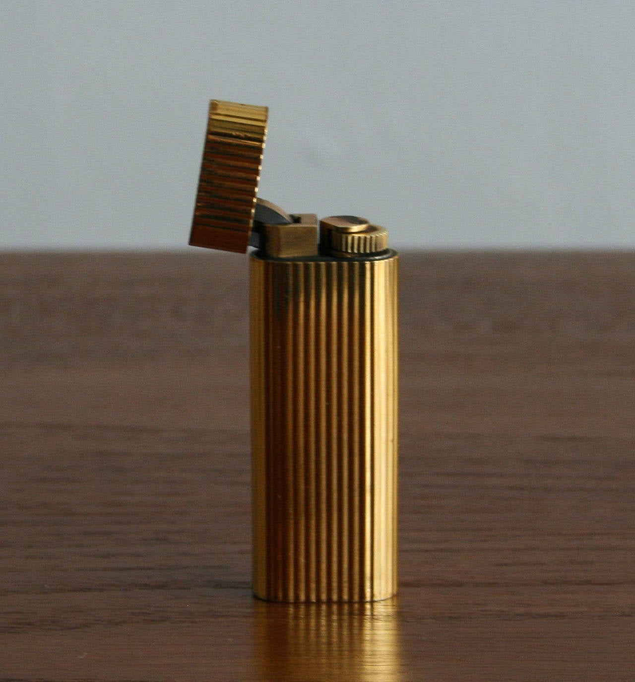 French Stylish 1970s Cartier Gold Plate Lighter