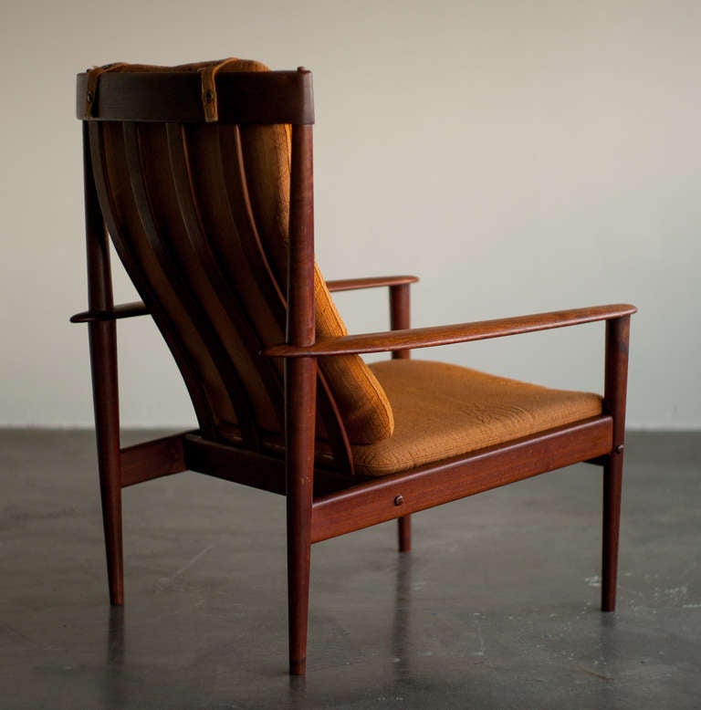 Grete Jalk for Poul Jeppesen PJ56 Danish Lounge Chair In Fair Condition In Dronten, NL