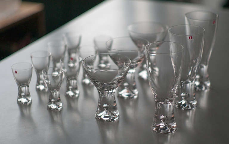 Finnish Set of 14 Glasses designed by Tapio Wirkkala for Iittala