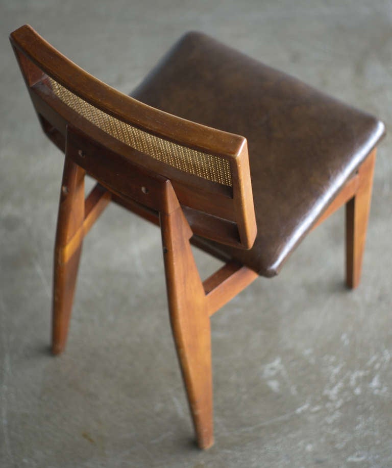 Mid-Century Modern George Nelson Original Cane-Back Side Chair