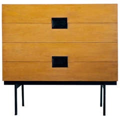 Rare birch DU Series 4 drawer dresser, designed by Cees Braakman for Pastoe