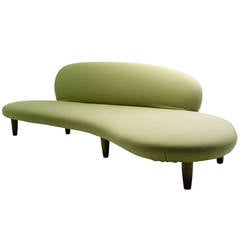 Freeform Sofa in Green Wool by Isamu Noguchi for Vitra