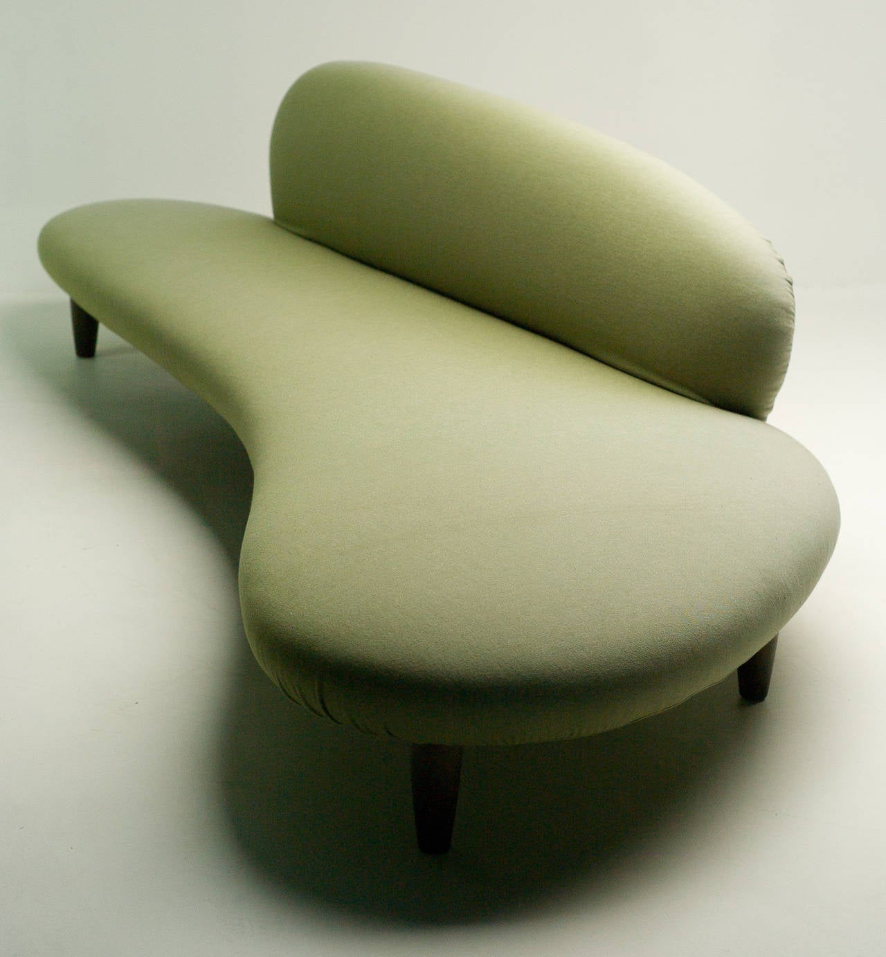 Mid-Century Modern Freeform Sofa in Green Wool by Isamu Noguchi for Vitra