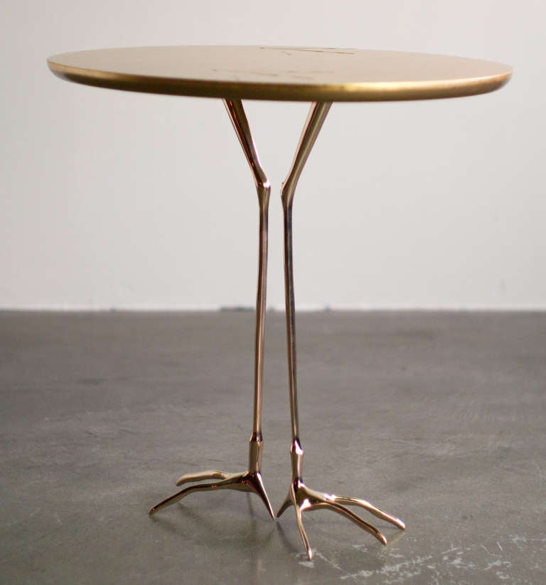 side table with bird legs