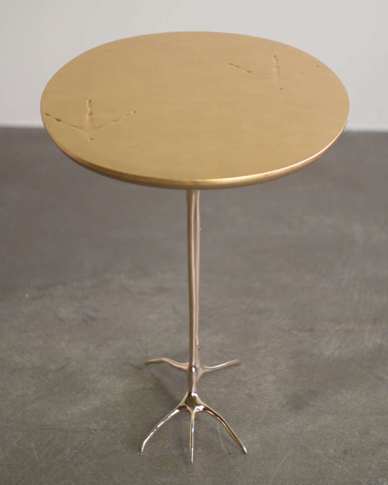 Italian Traccia Gold Leaf, Bird Leg Side Table by Meret Oppenheim