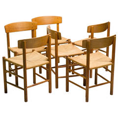 Set of Six Borge Mogensen J39 Chairs