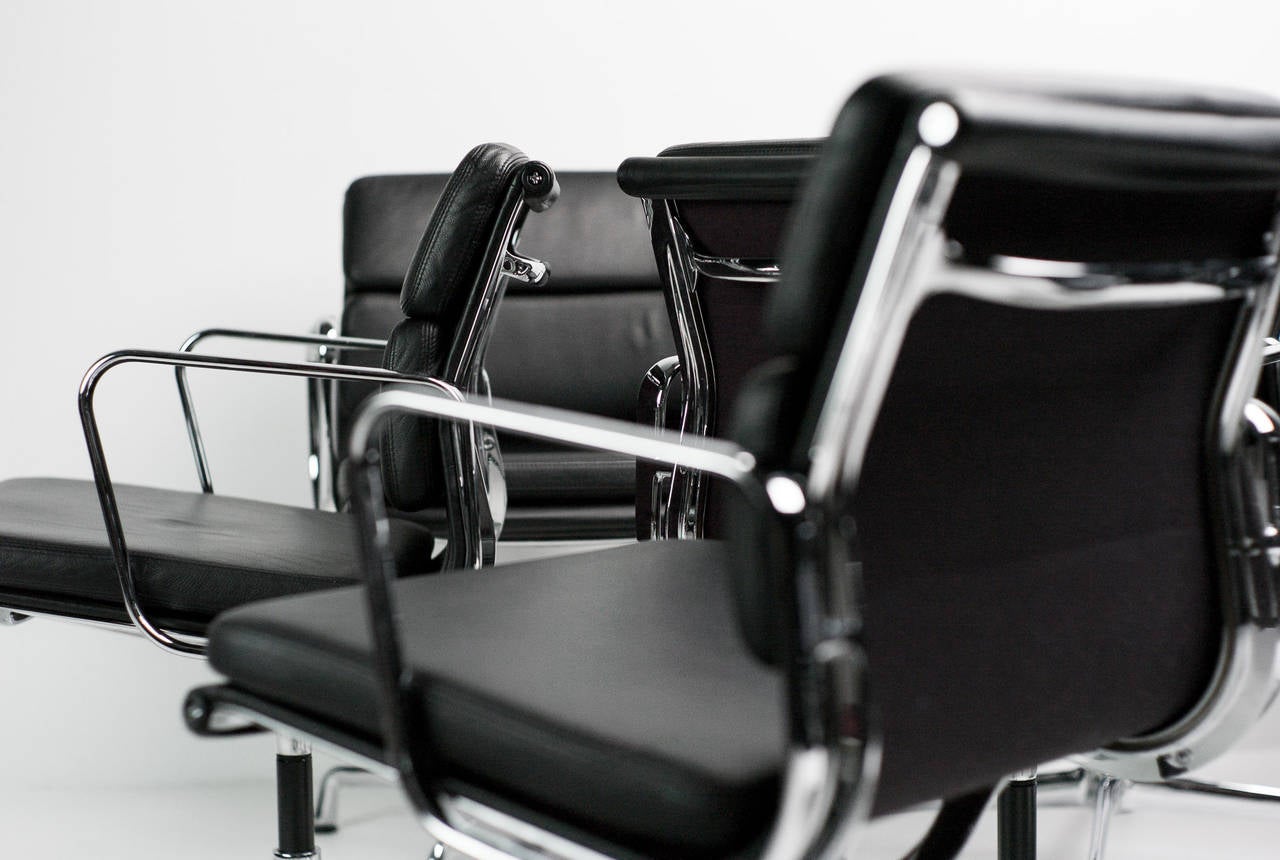 Set of Charles and Ray Eames Soft Pad Boardroom Chairs by Vitra For