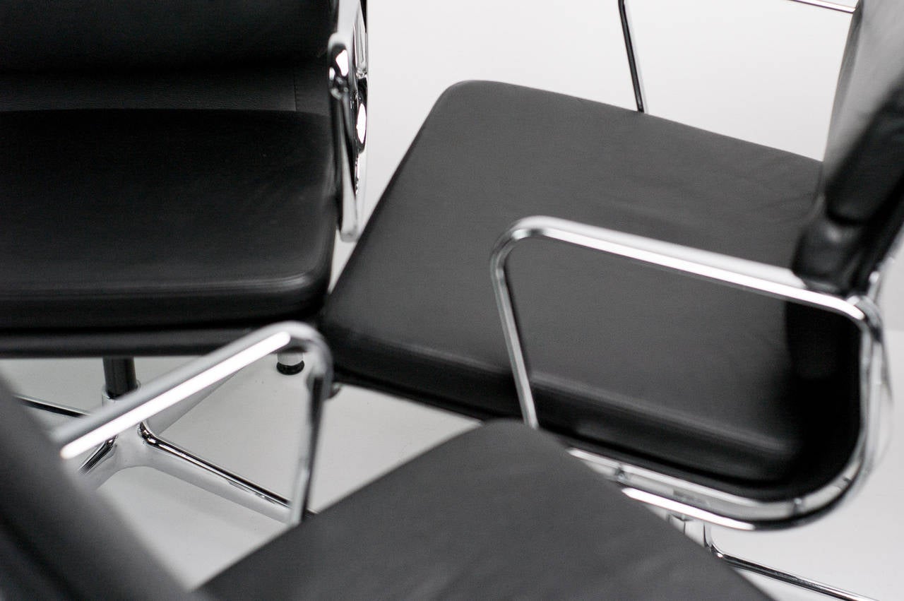 Set of Charles and Ray Eames Soft Pad Boardroom Chairs by Vitra For