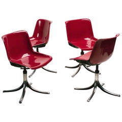 Set of Three Tecno Modus Chairs Designed by Osvaldo Borsani 6