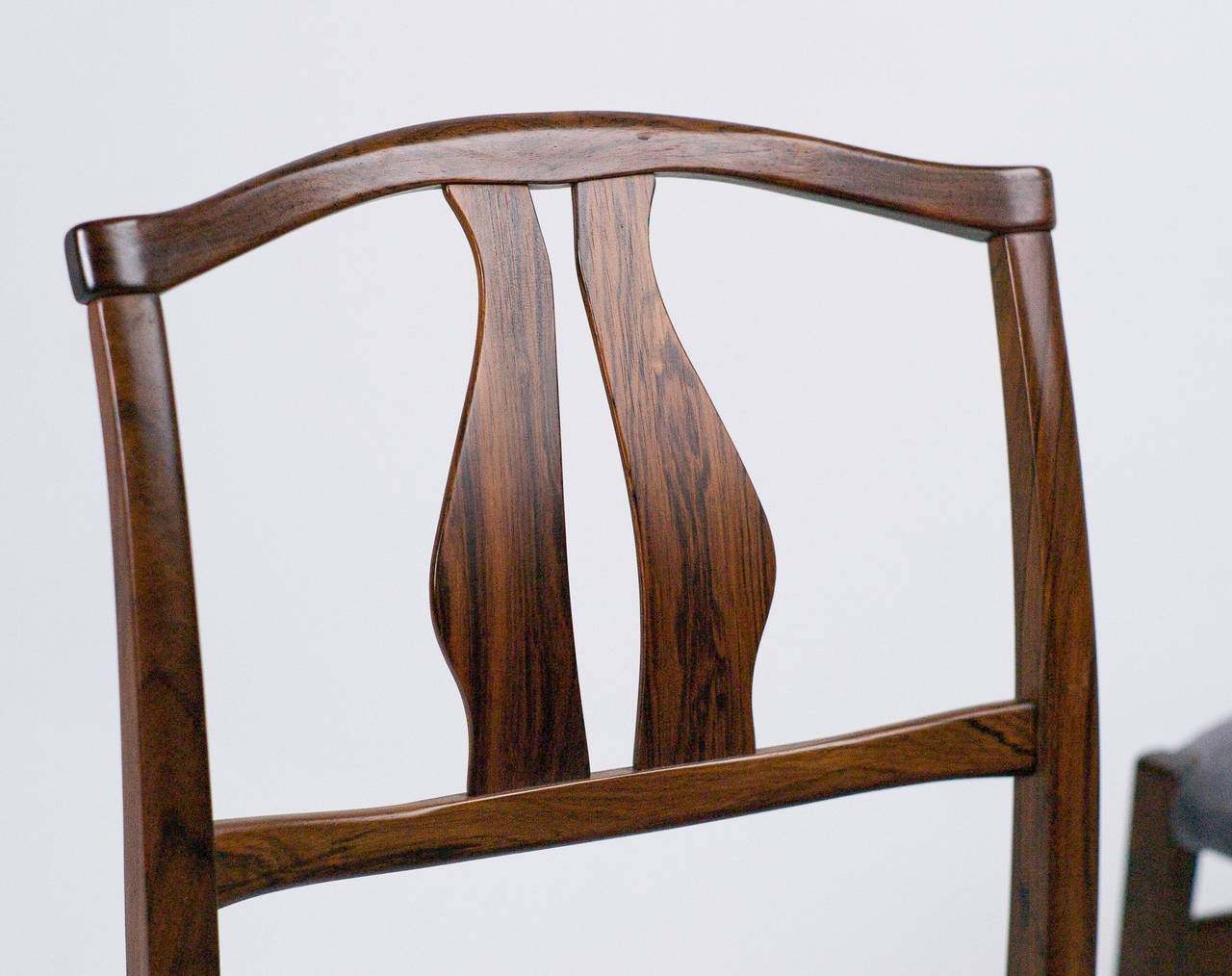 Swedish Set of Six Rosewood Vidar Dining Chairs by Carl Malmsten