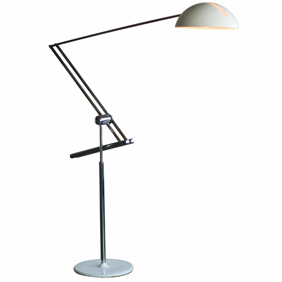 Large 1960's Reggiani Adjustable Floor Lamp