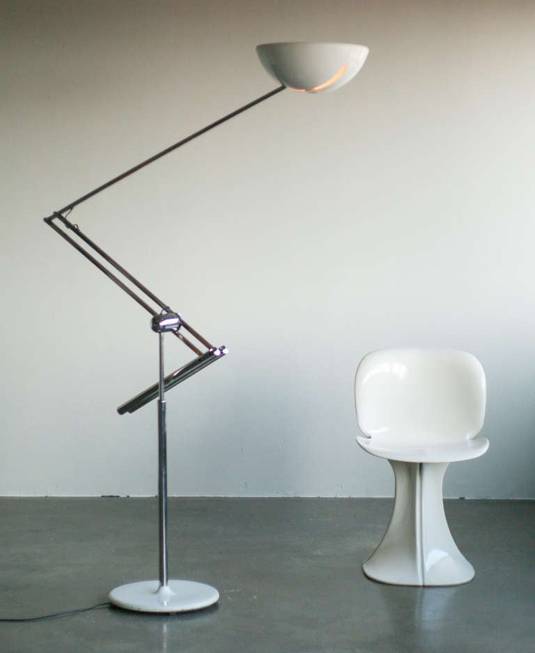 Large 1960's Reggiani Adjustable Floor Lamp 1