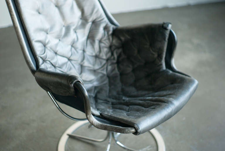 Swedish Bruno Mathsson Jetson Easy Chair on Swivel Base, Dux Sweden 1969