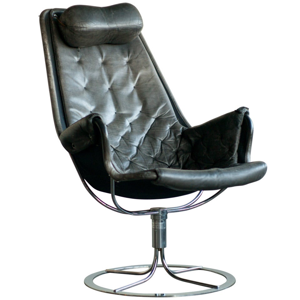 Bruno Mathsson Jetson Easy Chair on Swivel Base, Dux Sweden 1969