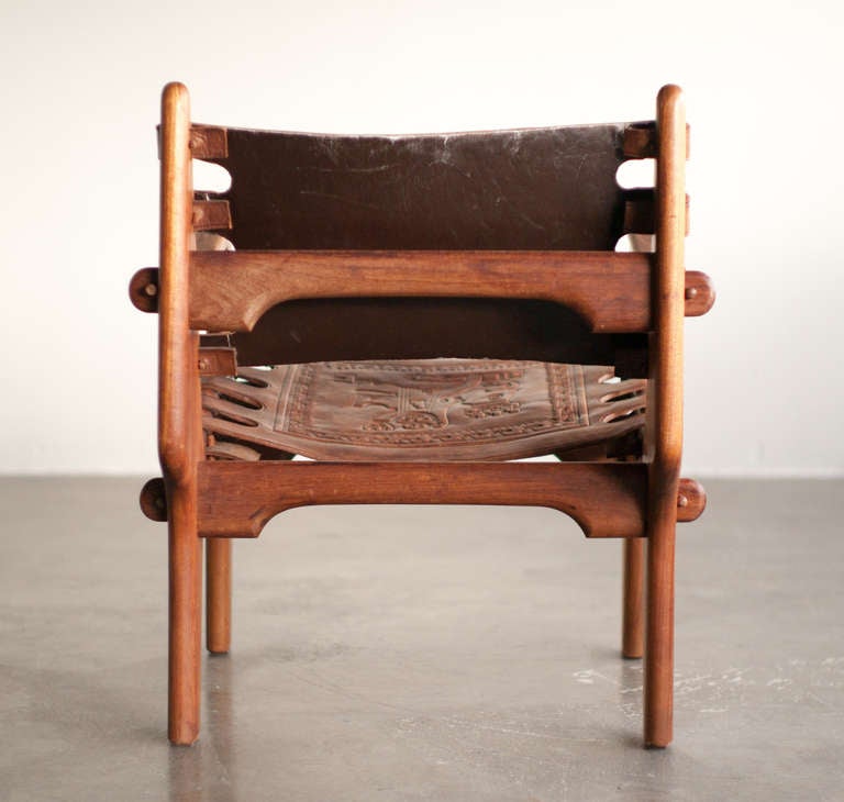 Mid-20th Century 1960's Ecuadorian armchair with embossing