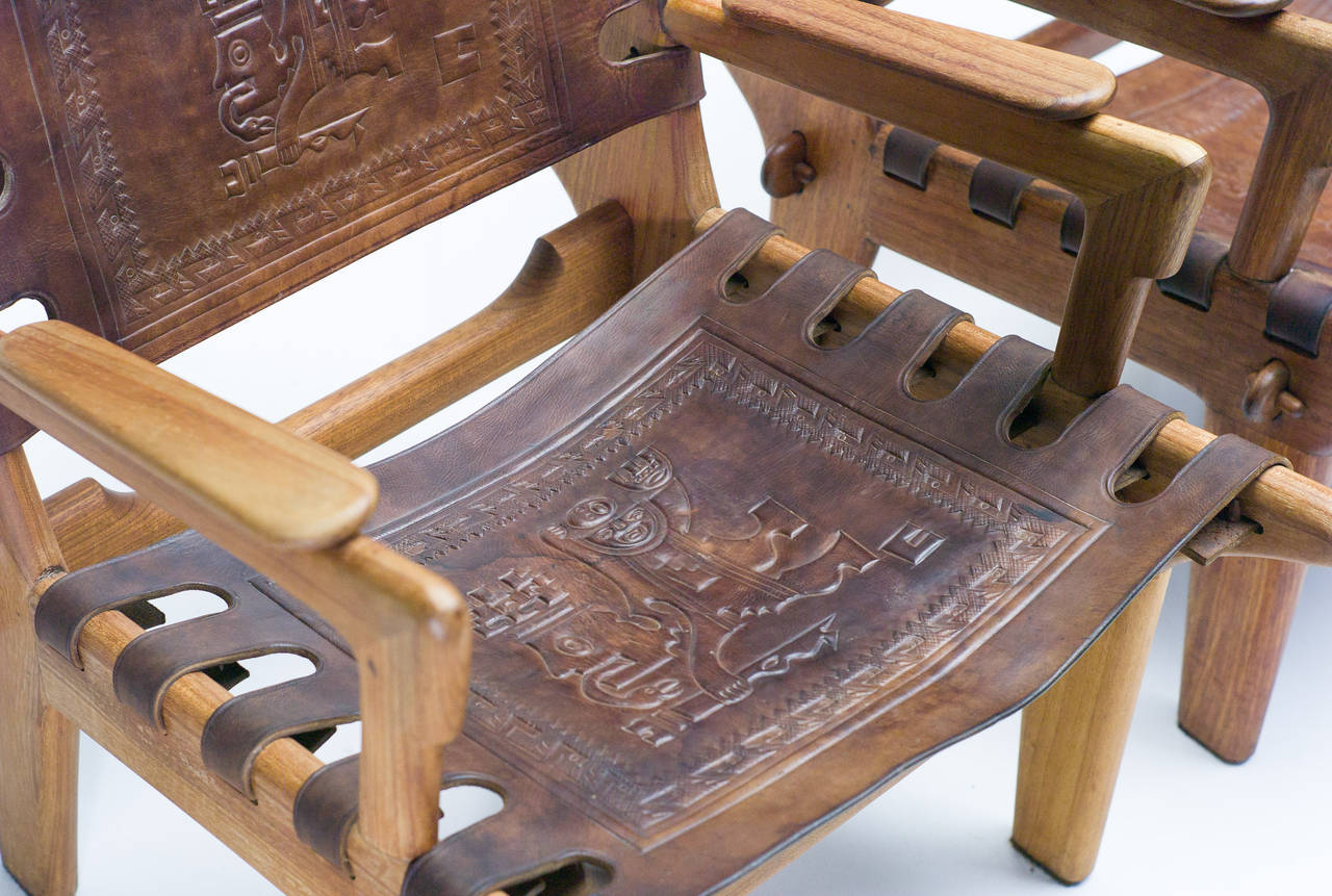 Pair of Ecuadorian Lounge Chairs by Angel Pazmino 2