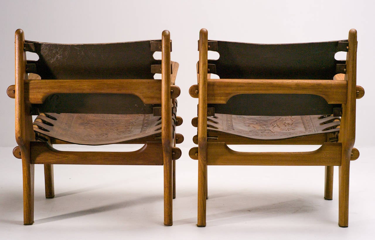 Pair of Ecuadorian Lounge Chairs by Angel Pazmino In Good Condition In Dronten, NL