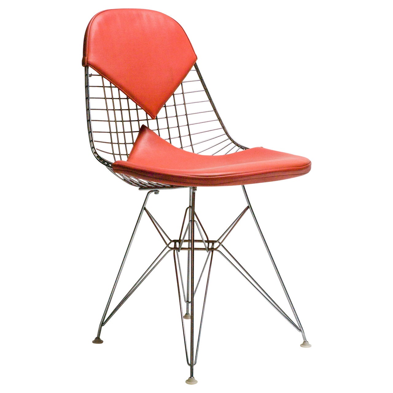 Charles Eames for Herman Miller DKR wire chair with original Naugahyde bikini.
