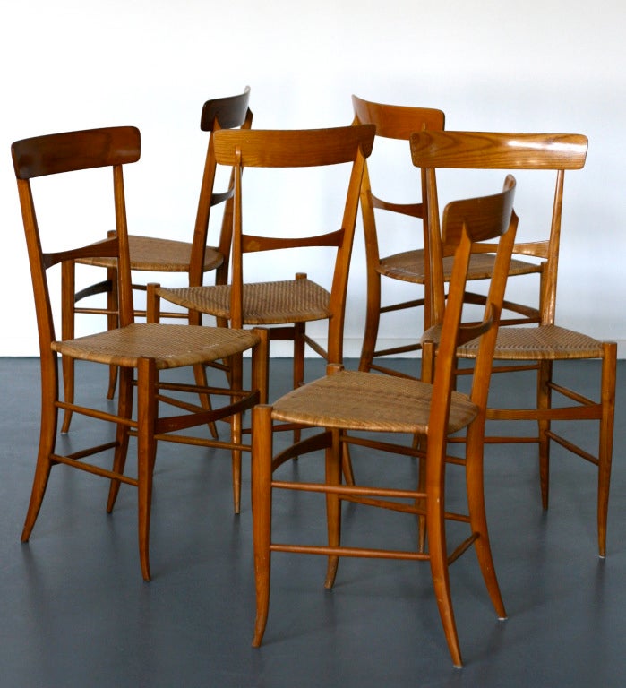 6 Campanino chairs by Gaetano Descalzi