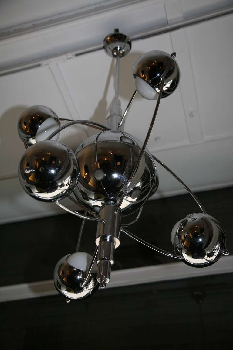 Rare Italian chromed orbit/space chandelier