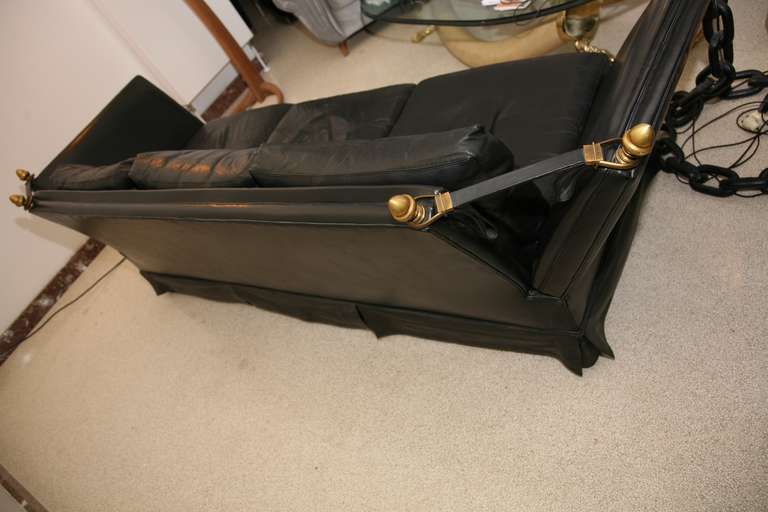French Black Leather Sofa Jansen 2