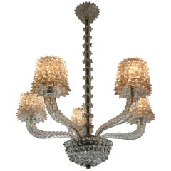 Italian Barovier Chandelier , five Lights