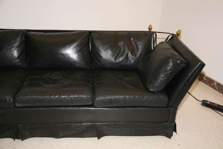 French Black Leather Sofa Jansen 1