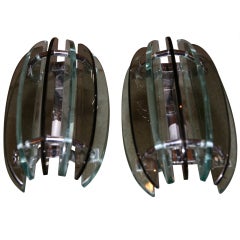 Italian, Two-colored Glass Sconces (pair)