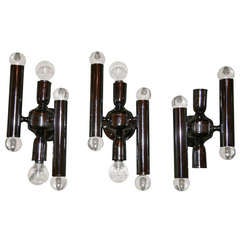 Italian Chromed Sconces (three)