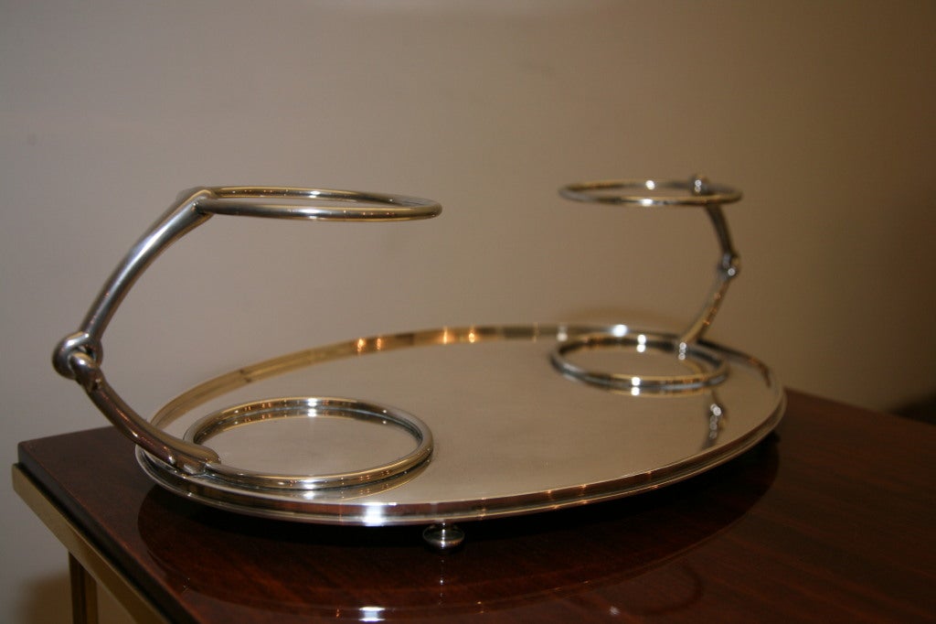 Mid-20th Century Tray for Two Bottles by Hermes For Sale