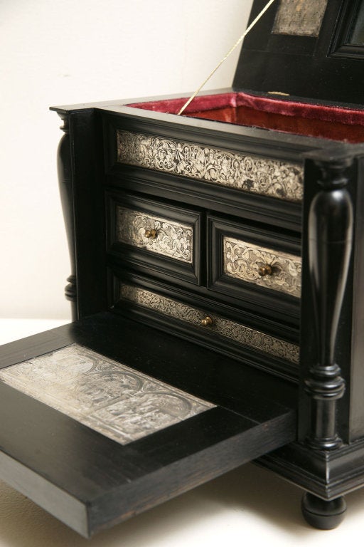 Ebony Flemish (Antwerp) ebony and silverfoil cabinet