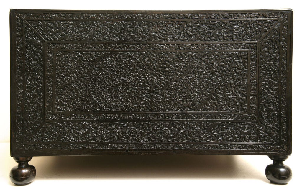 Indo-portuguese ebony and ivory table cabinet 1
