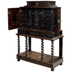 German renaissance kingwood cabinet on stand