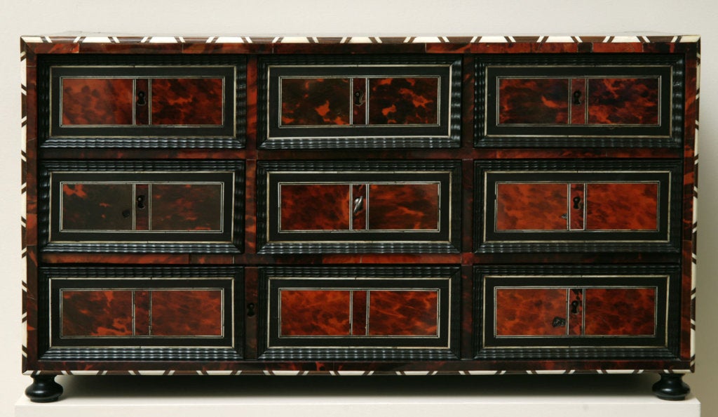 Flemish ebony and tortoiseshell table cabinet