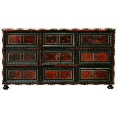 Flemish ebony and tortoiseshell table cabinet
