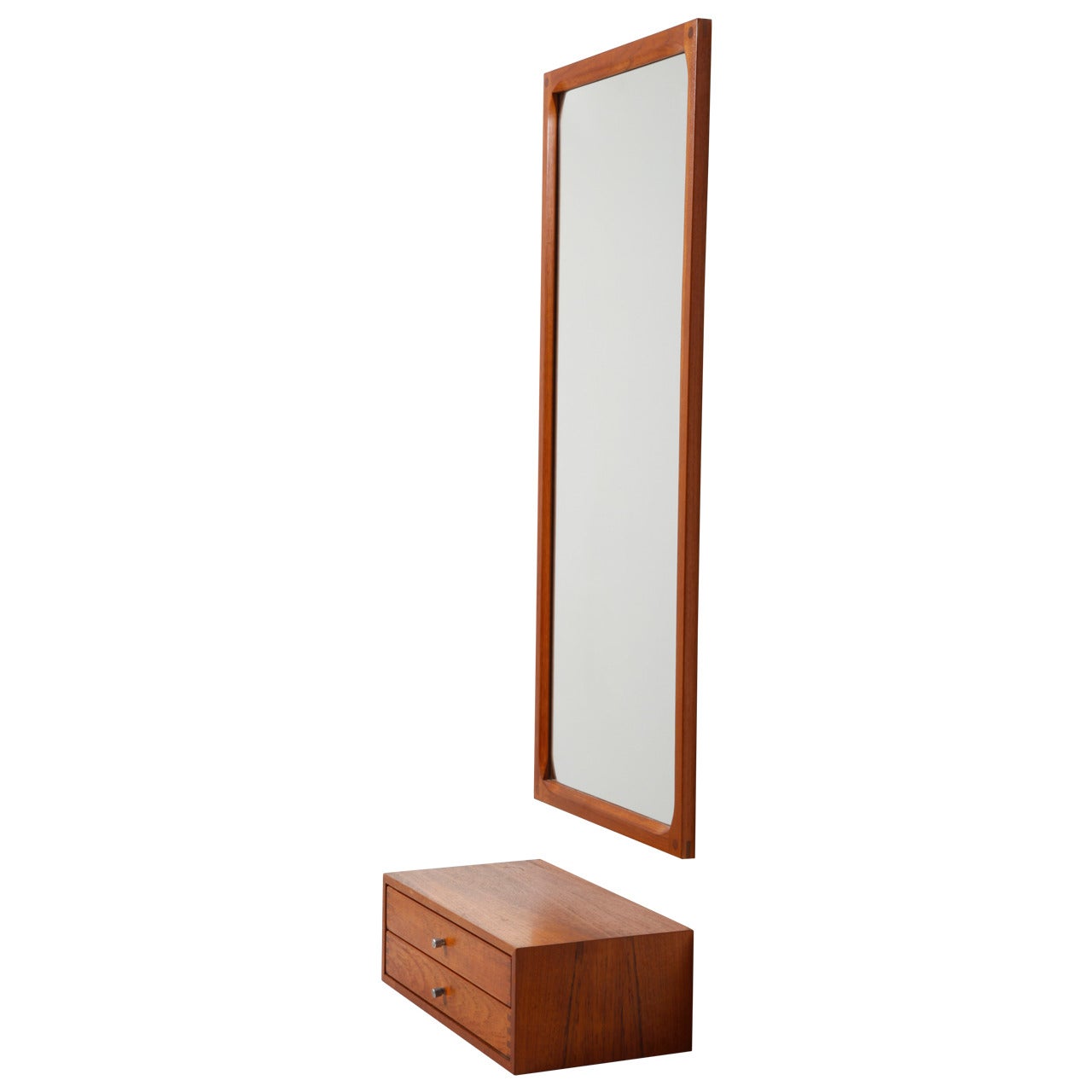 Wall Console and Mirror Designed by Aksel Kjersgaard for Odder, Denmark