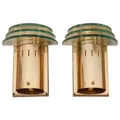 Mid Century Brass Wall Lights by Lightolier