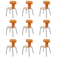 Set of Nine Arne Jacobsen "3103" Chairs for Fritz Hansen
