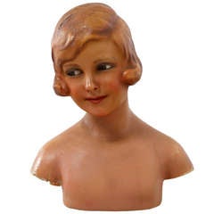 Art Nouveau Wax Bust
