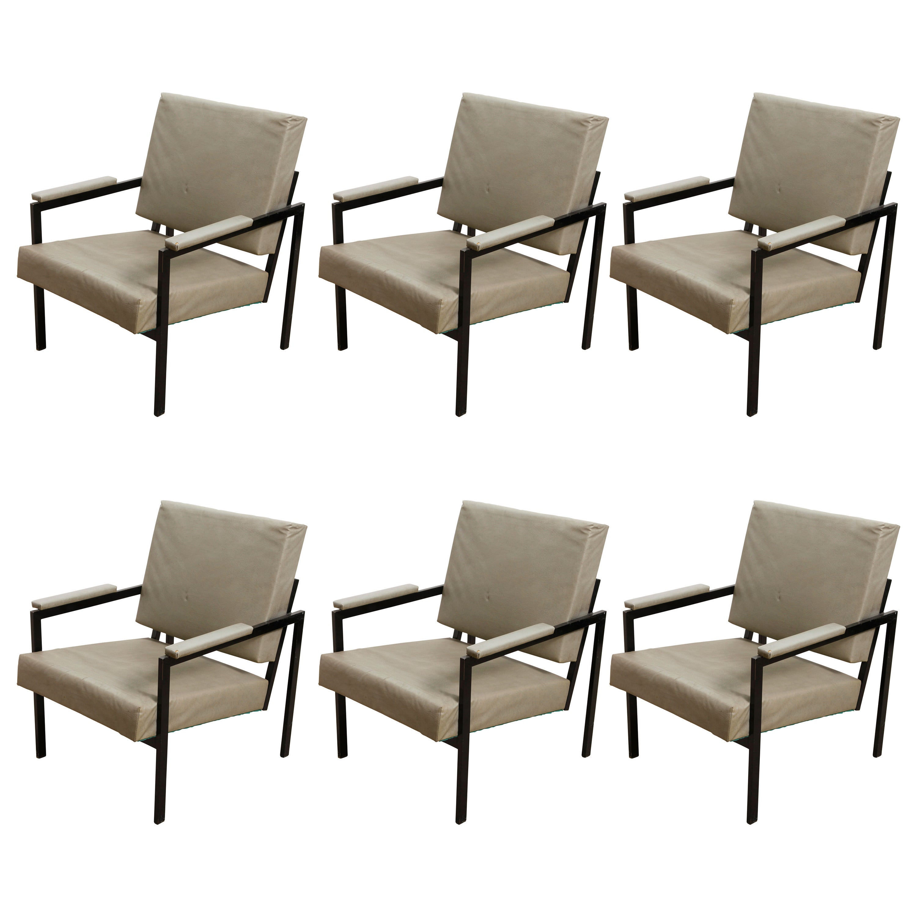 Set of Six Lounge Chairs by Pierre Guariche for Meurop, 1950s