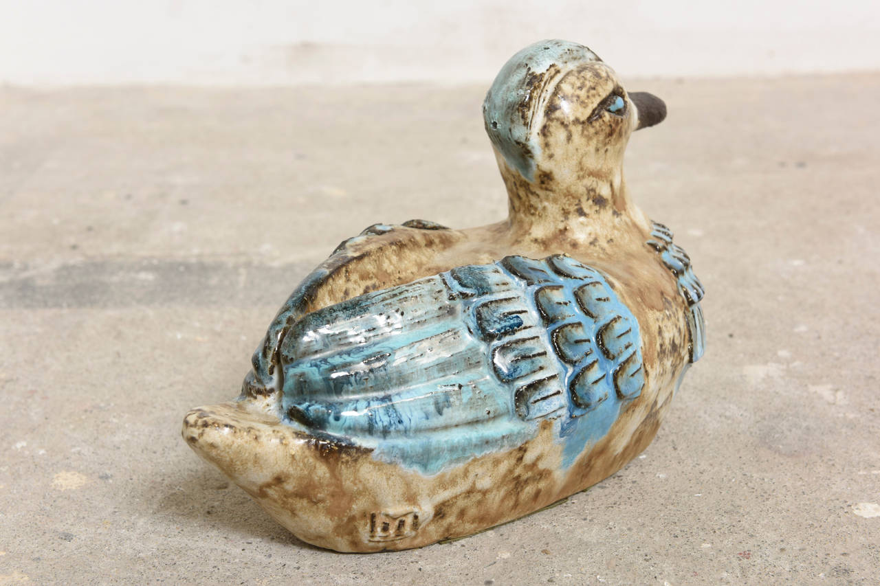 Mid-Century Modern Amphora Ceramic Duck Sculpture by Rogier Vandeweghe, 1960s, Belgium