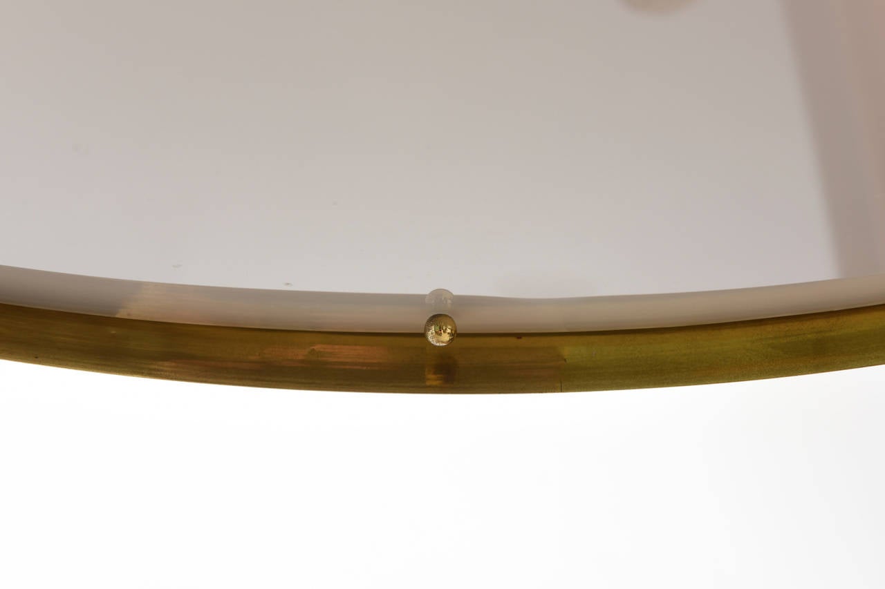 Brushed Florian Schulz Set of Two Large Brass Pendants, 1970s
